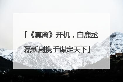 《莫离》开机，白鹿丞磊新剧携手谋定天下