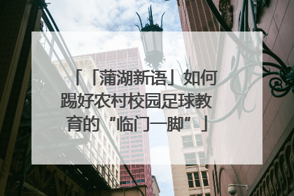 「蒲湖新语」如何踢好农村校园足球教育的“临门一脚”