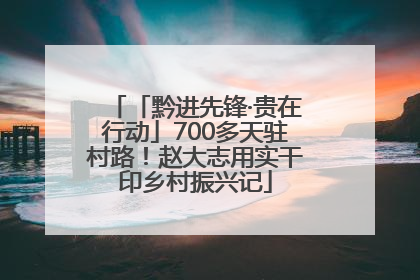「黔进先锋·贵在行动」700多天驻村路！赵大志用实干印乡村振兴记
