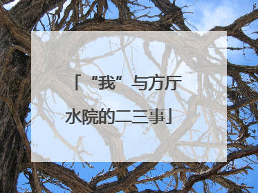“我”与方厅水院的二三事
