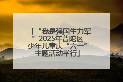 “我是强国生力军”2025年普陀区少年儿童庆“六一”主题活动举行