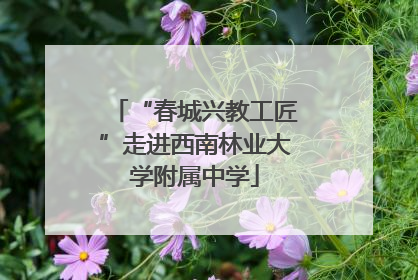 “春城兴教工匠”走进西南林业大学附属中学