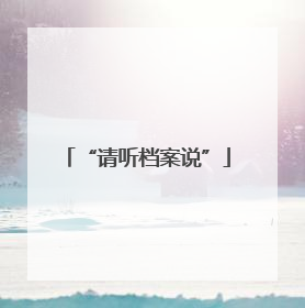“请听档案说”