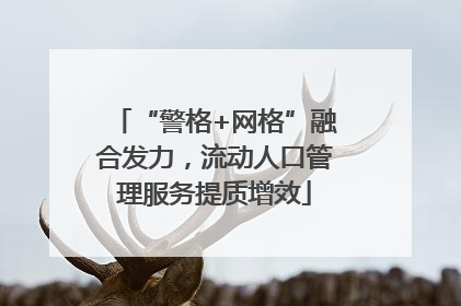 “警格+网格”融合发力，流动人口管理服务提质增效