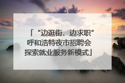 “边逛街、边求职” 呼和浩特夜市招聘会探索就业服务新模式