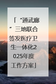 “通武廊”三地联合签发医疗卫生一体化2025年度工作方案