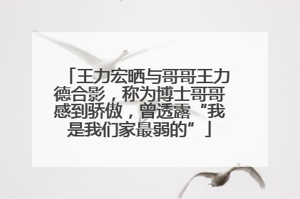 王力宏晒与哥哥王力德合影，称为博士哥哥感到骄傲，曾透露“我是我们家最弱的”