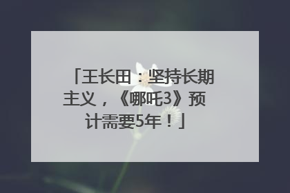 王长田：坚持长期主义，《哪吒3》预计需要5年！