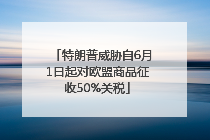 特朗普威胁自6月1日起对欧盟商品征收50%关税