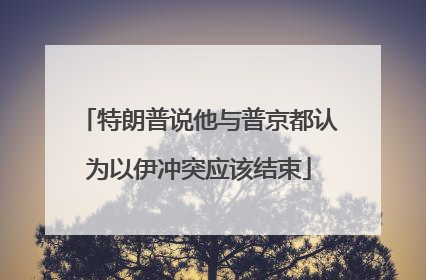 特朗普说他与普京都认为以伊冲突应该结束