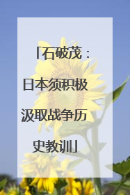 石破茂：日本须积极汲取战争历史教训