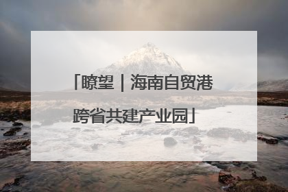 瞭望｜海南自贸港跨省共建产业园