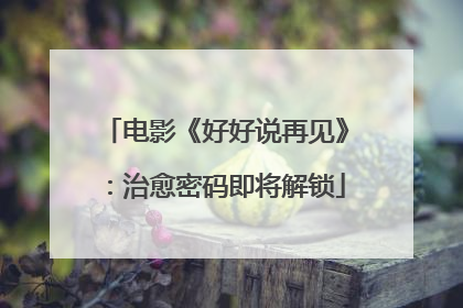 电影《好好说再见》：治愈密码即将解锁