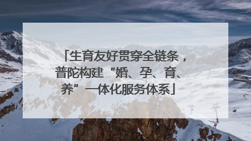 生育友好贯穿全链条，普陀构建“婚、孕、育、养”一体化服务体系