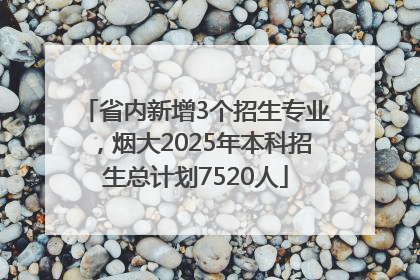 省内新增3个招生专业，烟大2025年本科招生总计划7520人