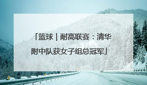 篮球｜耐高联赛：清华附中队获女子组总冠军
