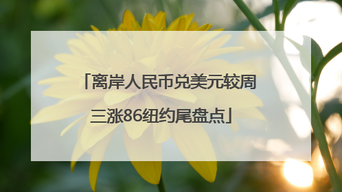 离岸人民币兑美元较周三涨86纽约尾盘点