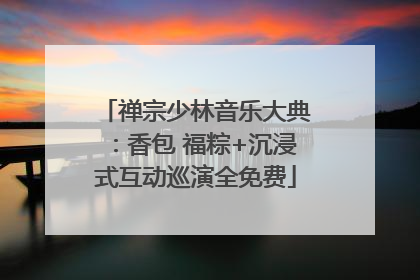 禅宗少林音乐大典：香包 福粽+沉浸式互动巡演全免费
