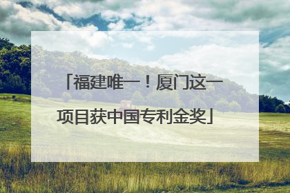 福建唯一！厦门这一项目获中国专利金奖