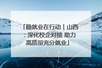 稳就业在行动丨山西：深化校企对接 助力高质量充分就业