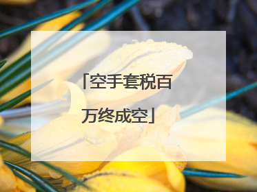 空手套税百万终成空