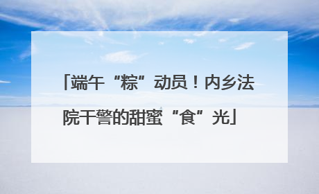 端午“粽”动员！内乡法院干警的甜蜜“食”光