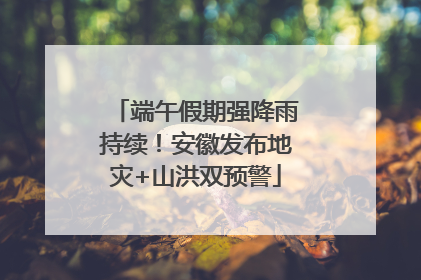 端午假期强降雨持续！安徽发布地灾+山洪双预警