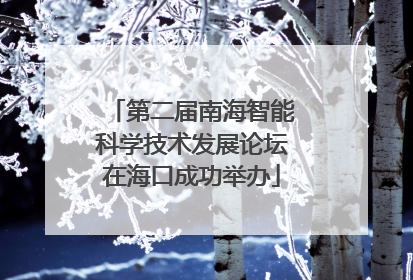 第二届南海智能科学技术发展论坛在海口成功举办