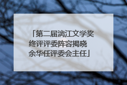 第二届漓江文学奖终评评委阵容揭晓 余华任评委会主任