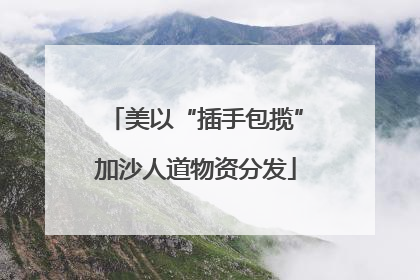 美以“插手包揽”加沙人道物资分发