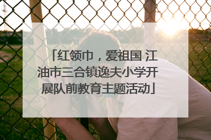 红领巾，爱祖国 江油市三合镇逸夫小学开展队前教育主题活动