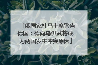 俄国家杜马主席警告德国：德向乌供武将成为两国发生冲突原因