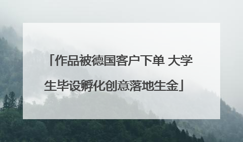 作品被德国客户下单 大学生毕设孵化创意落地生金