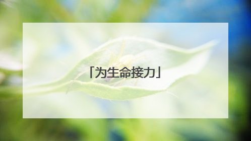 为生命接力