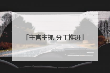 主官主抓 分工推进