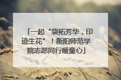 一起“袋拓芳华，印迹生花”！衡阳师范学院志愿同行暖童心