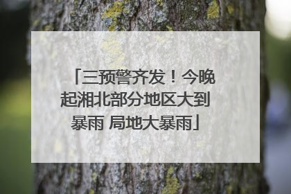 三预警齐发！今晚起湘北部分地区大到暴雨 局地大暴雨