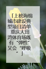 上榜海绵城市建设典型项目清单 重庆大田湾体育场既有“弹性”又会“呼吸”