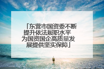 东营市国资委不断提升依法履职水平 为国资国企高质量发展提供坚实保障