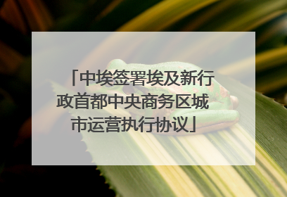 中埃签署埃及新行政首都中央商务区城市运营执行协议