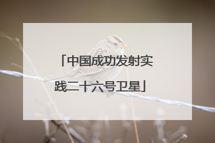 中国成功发射实践二十六号卫星
