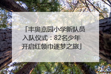 丰奥嘉园小学新队员入队仪式：82名少年开启红领巾逐梦之旅