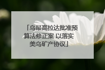 乌最高拉达批准预算法修正案 以落实美乌矿产协议