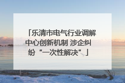 乐清市电气行业调解中心创新机制 涉企纠纷“一次性解决”