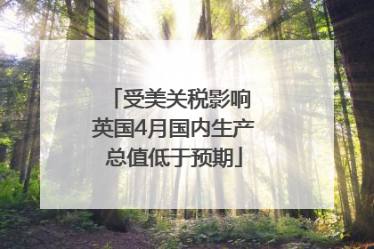 受美关税影响 英国4月国内生产总值低于预期