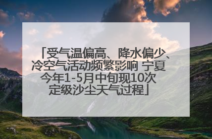 受气温偏高、降水偏少、冷空气活动频繁影响 宁夏今年1-5月中旬现10次定级沙尘天气过程
