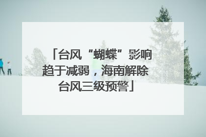台风“蝴蝶”影响趋于减弱，海南解除台风三级预警