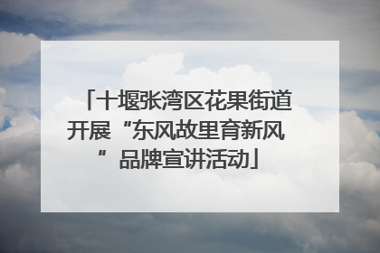 十堰张湾区花果街道开展“东风故里育新风”品牌宣讲活动