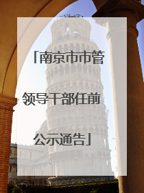 南京市市管领导干部任前公示通告