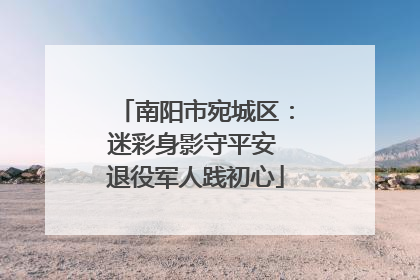 南阳市宛城区：迷彩身影守平安 退役军人践初心